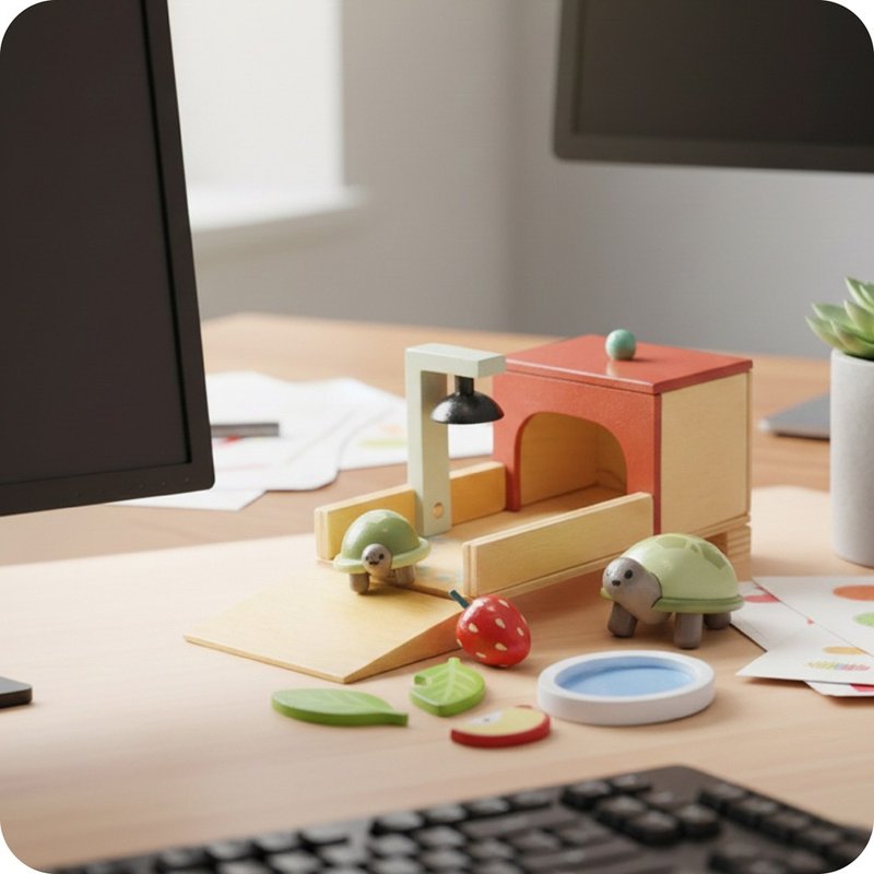 宠物乌龟小屋 - 玩具/玩偶 - 木头 