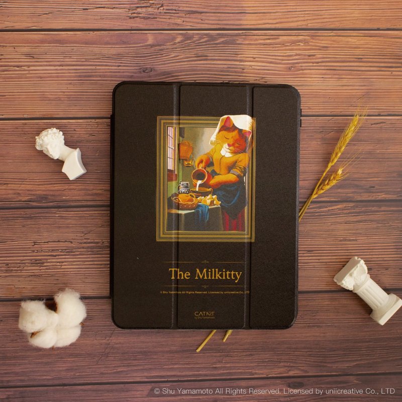 【限时特卖】iPad 插画家联名保护壳【倒牛奶的猫】右侧笔槽款 - 平板/电脑保护壳 - 其他材质 黑色