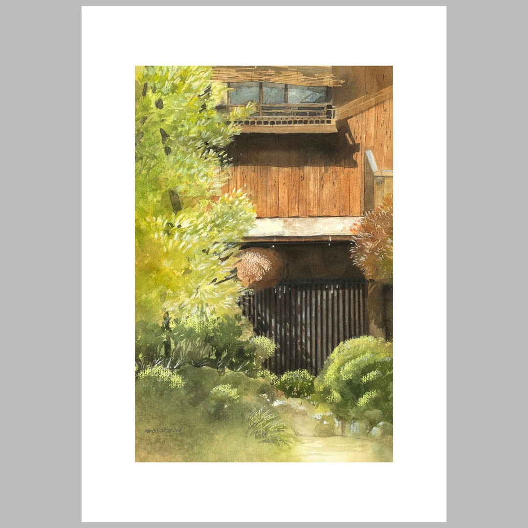 约 2011 年，旅途中偶然遇见的日式风情画，艺术印刷品，水彩素描 - 海报/装饰画/版画 - 纸 白色