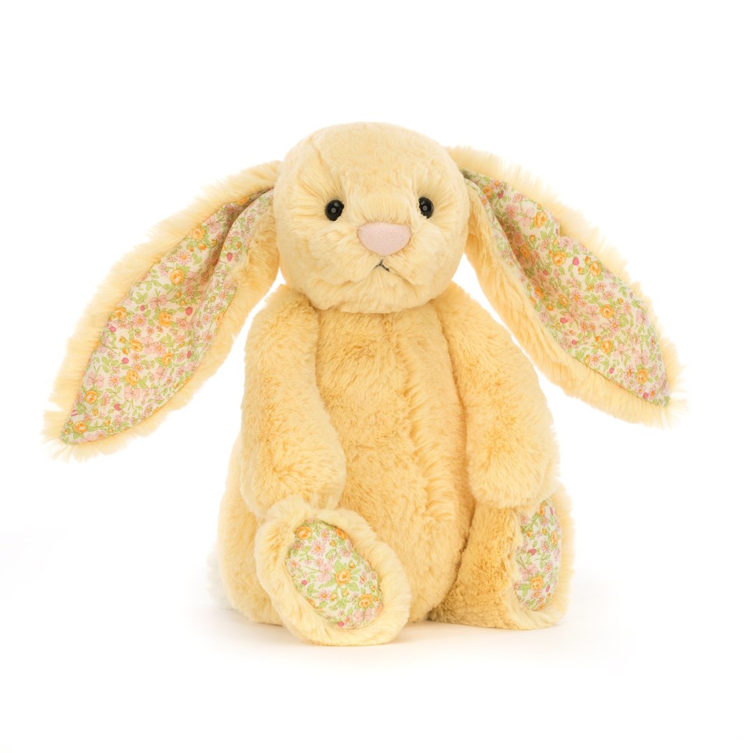 Blossom Lemon Bunny 柠檬黄碎花兔 31cm - 玩偶/公仔 - 聚酯纤维 黄色