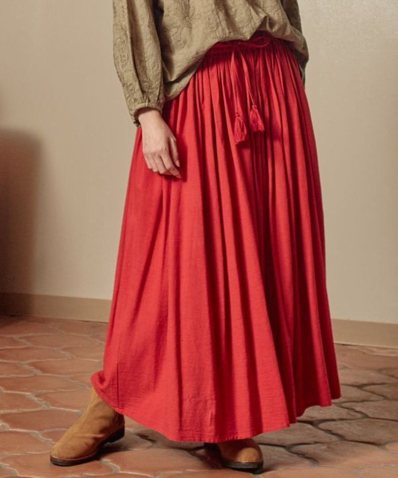 【快卖完预购】素色实搭粗织纹理棉长裙 (4色) IDS-4227 - 裙子 - 其他材质 多色