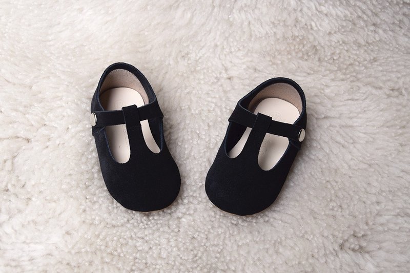黑色童鞋 女宝宝学步鞋 真皮娃娃鞋 周岁礼物 小孩礼物 - 童装鞋 - 真皮 黑色