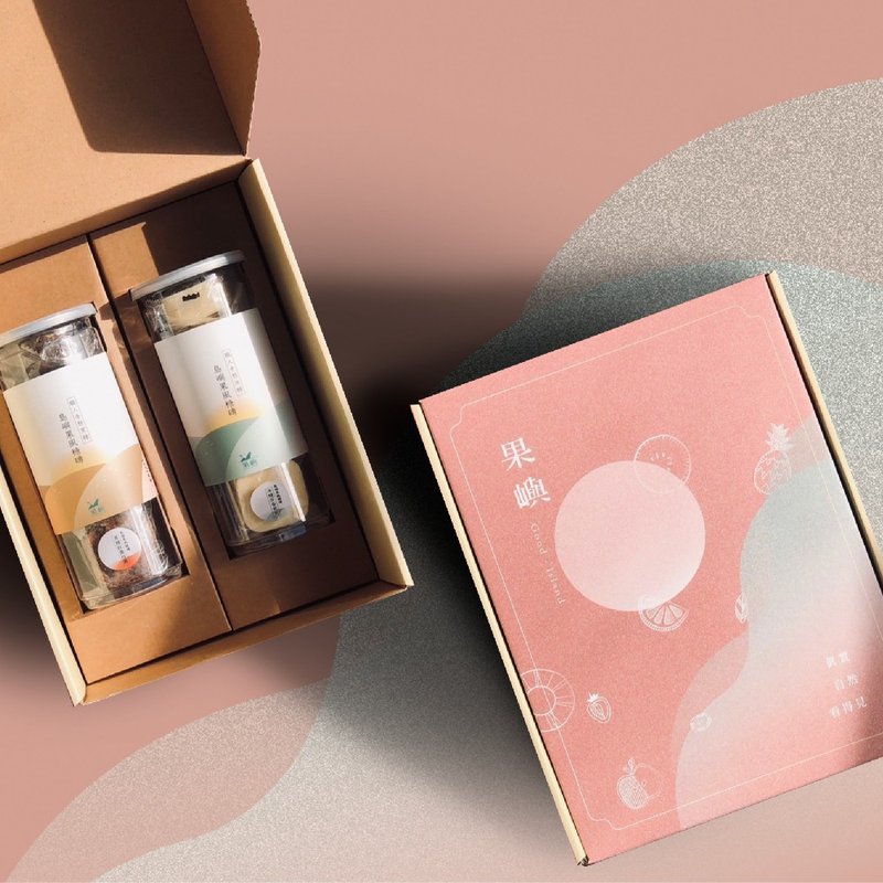 2025 新年礼盒 | 花好月圆 缤纷礼赠 礼盒 |岛屿果风糖砖2罐 - 茶 - 新鲜食材 蓝色