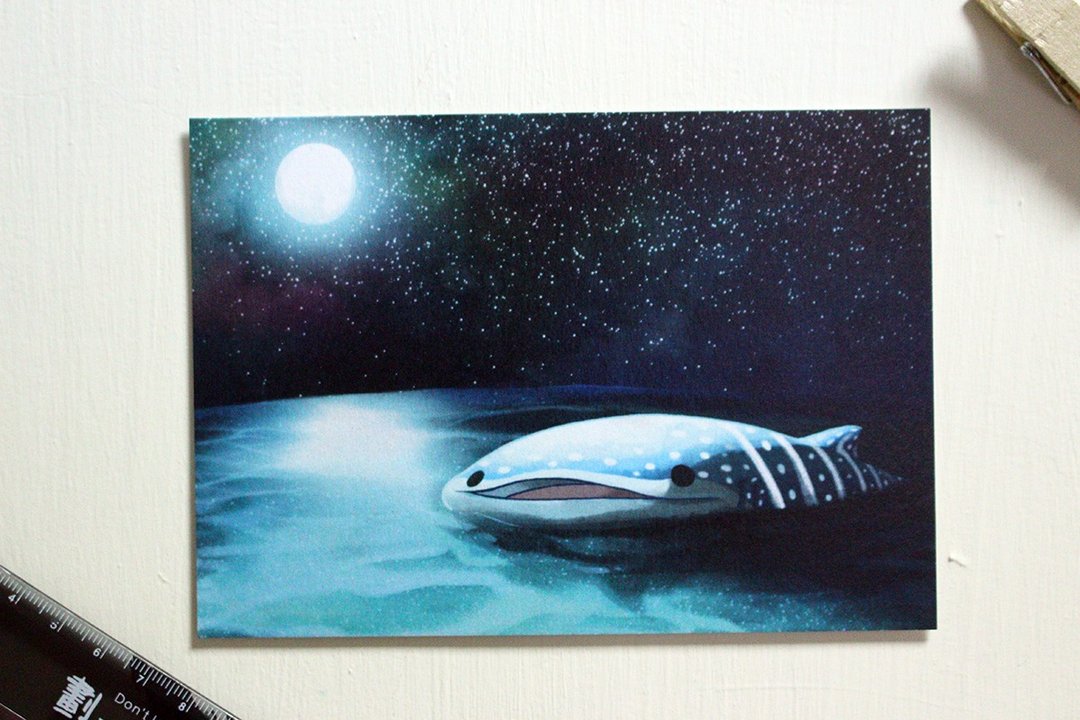 豆腐鲨点点 spot whale shark 明信片 星空 - 卡片/明信片 - 纸 