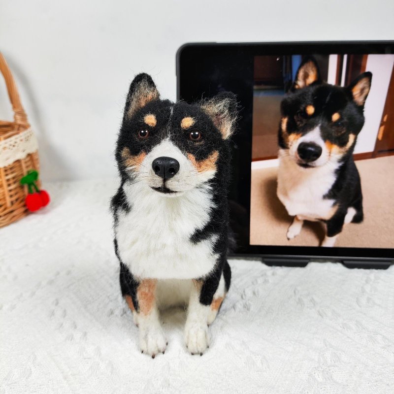 客制化逼真犬 羊毛毡 柯基 宠物 娃娃 定制 手工 狗狗猫咪 36 - 玩具 - 羊毛 多色