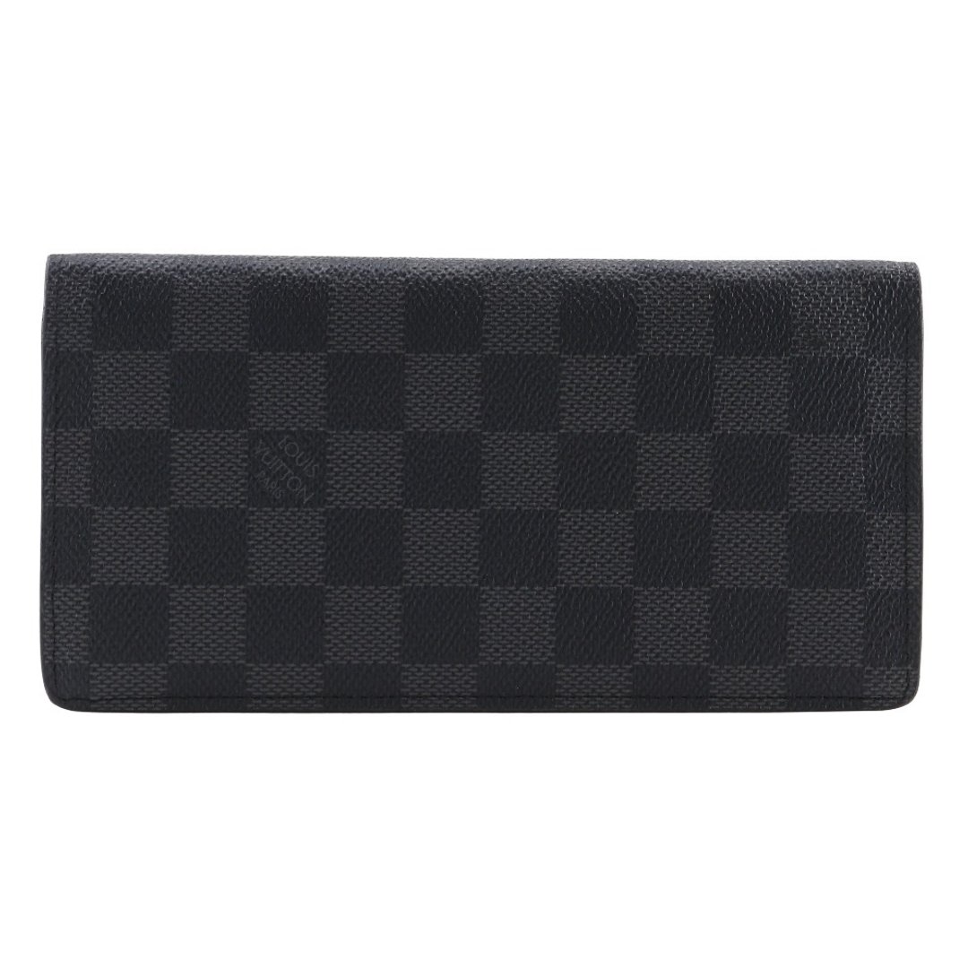 【日本直送】LOUIS VUITTON 路易威登 PORTEFEUILLE BRAZZA 长夹 N62665 Damier Graphite 帆布 黑色 TA3187【二手】 - 皮夹/钱包 - 人造皮革 黑色