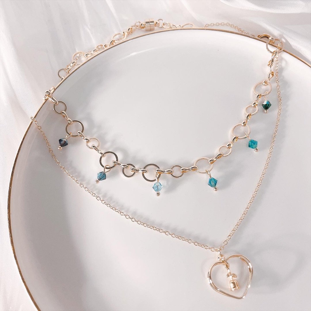 Swarovski Venus Choker - 项链 - 水晶 蓝色