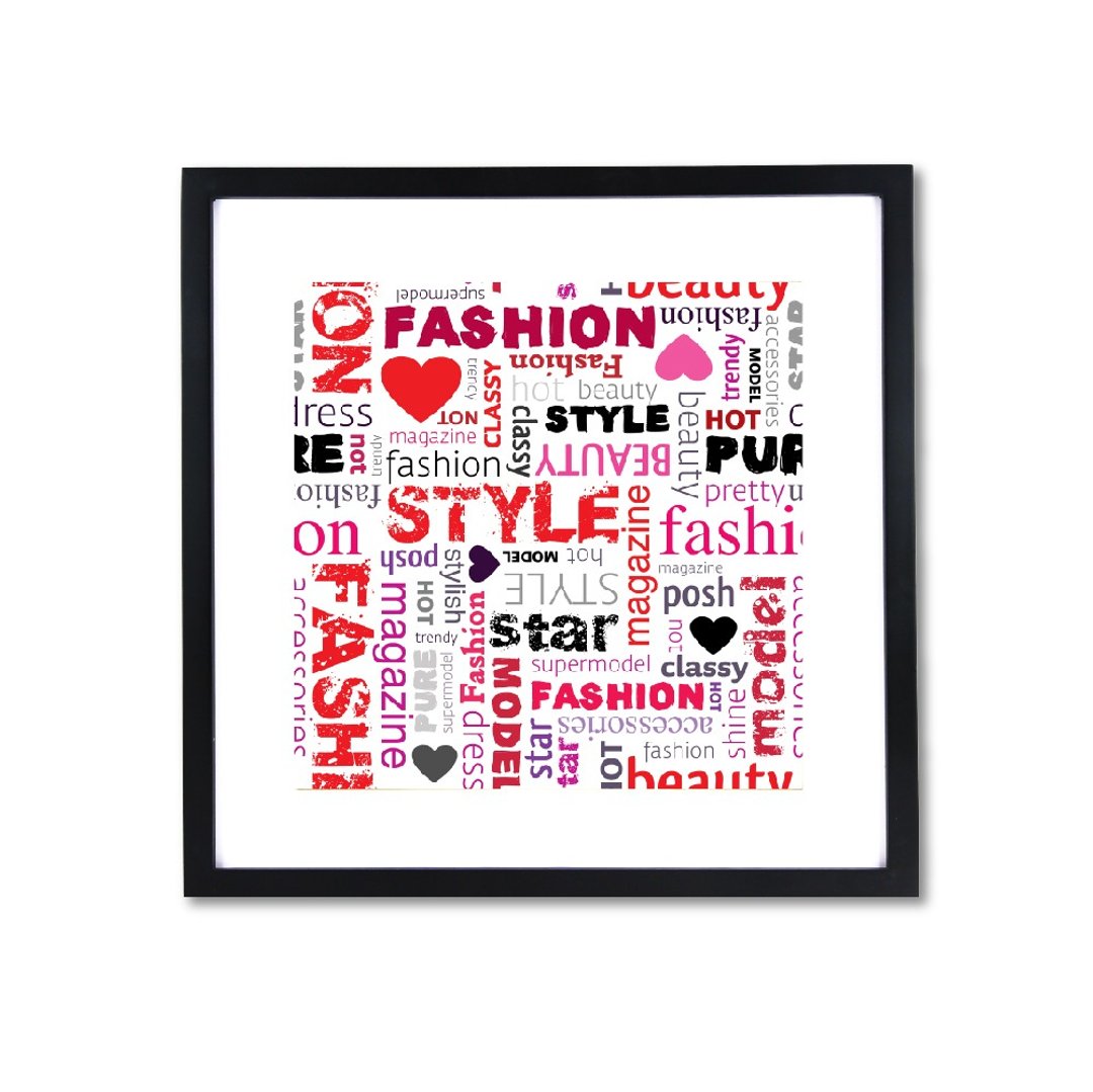 装饰画相框 Fashion Series 红 43x43cm 室内设计 布置 摆设 画框 - 画框/相框 - 木头 黑色