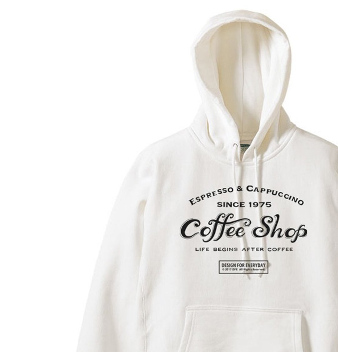 [Thick cloth] [I had] a cafe (COFFEE SHOP) S ~ XL parka [order product] - 中性连帽卫衣/T 恤 - 棉 白色