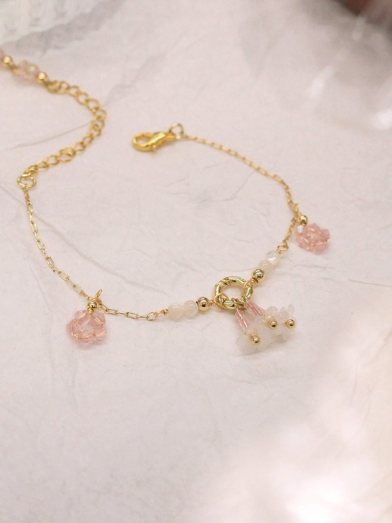 赏花限定。MUCHAT手作14KGP水晶贝壳珠手链 - 手链/手环 - 其他金属 金色