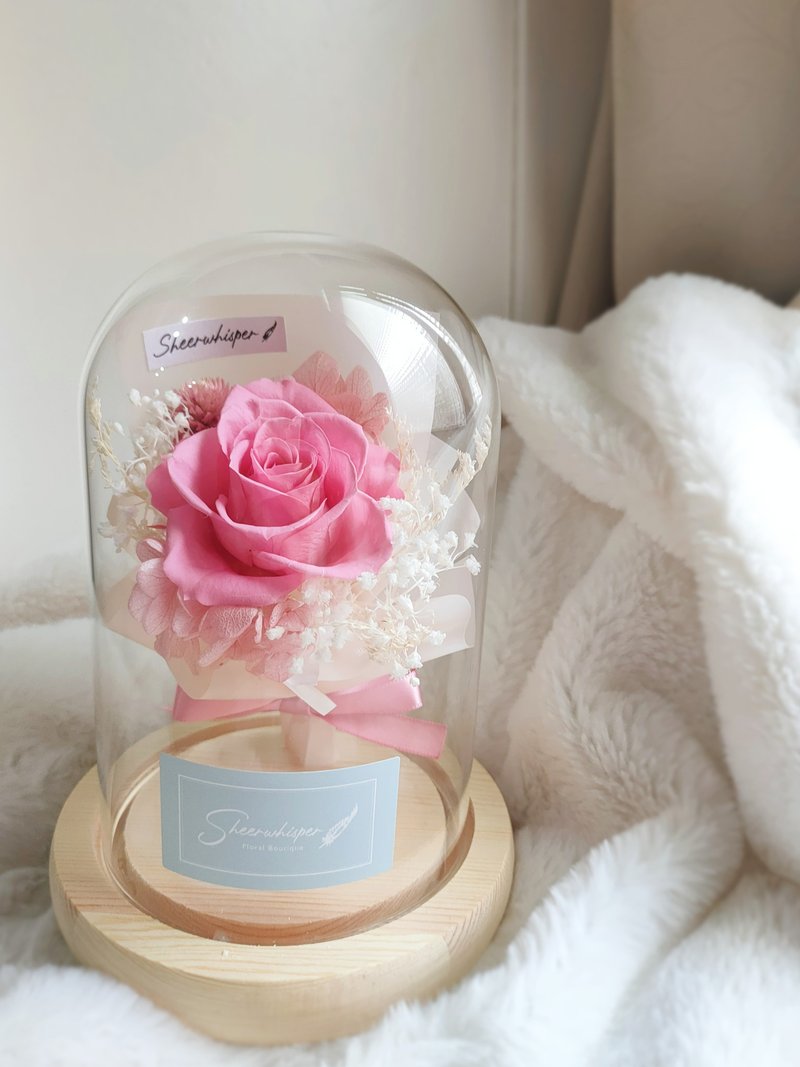 Sheer Whisper絮语藏花_迷你永生花束玻璃罩/玻璃盅花礼_无灯款 - 干燥花/捧花 - 植物．花 紫色