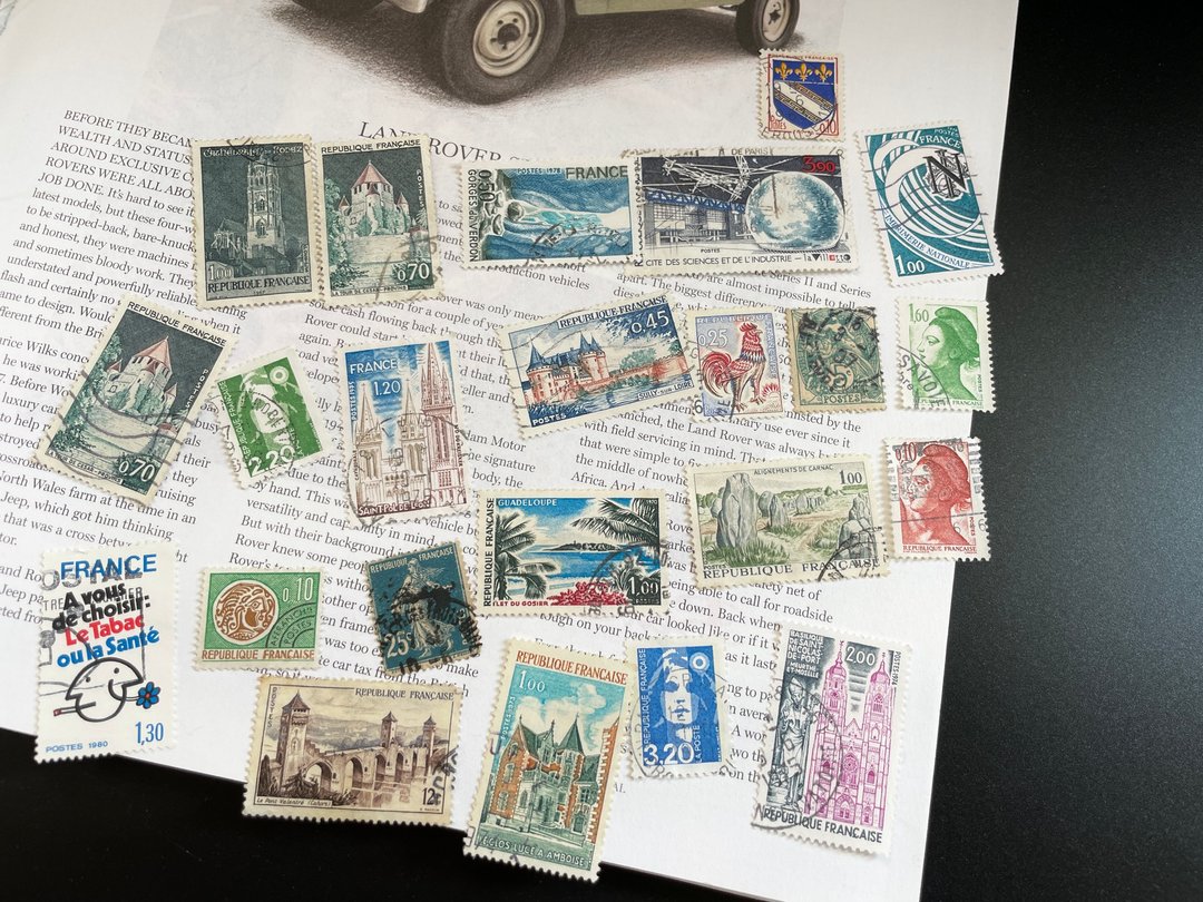 AA老杂货老又好古董珠宝 Vintage 法国巴黎老邮票 w21 - 其他 - 其他金属 金色