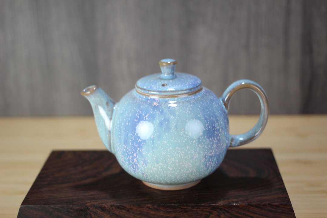 【沐春生活】240ml 海底世界 结晶釉 圆满茶壶 名家叶敏祥作 - 茶具/茶杯 - 瓷 