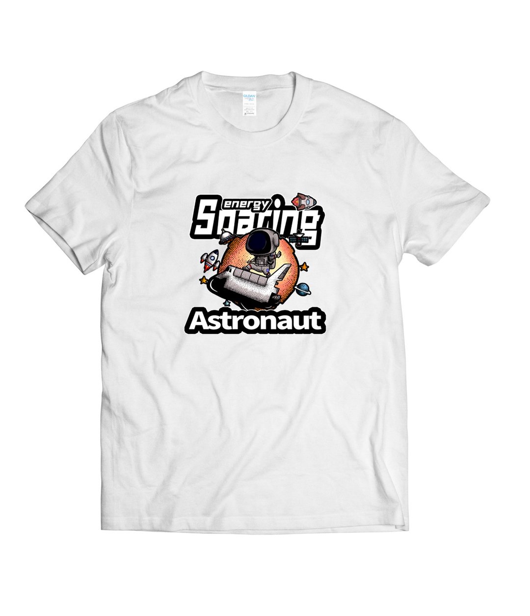 太空冲浪 太空人-T-shirt 白/黑/灰/藏青 - 男装上衣/T 恤 - 棉 白色
