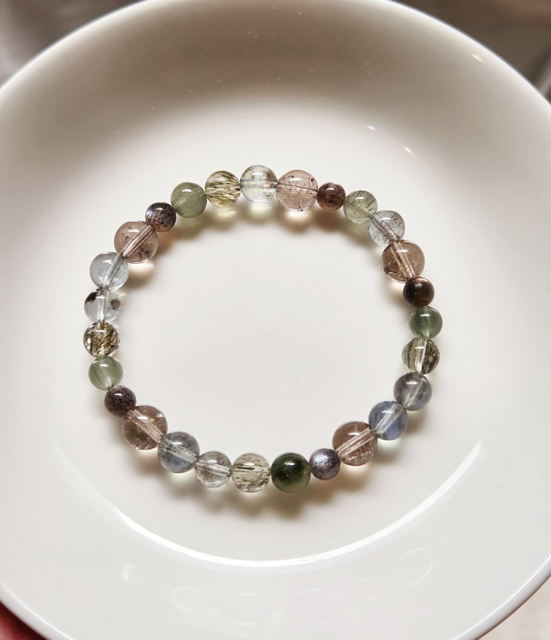 Sharlie/星光海蓝宝 绿发晶 茶晶/晶体冰透/招财稳重 水晶手链 - 手链/手环 - 宝石 绿色