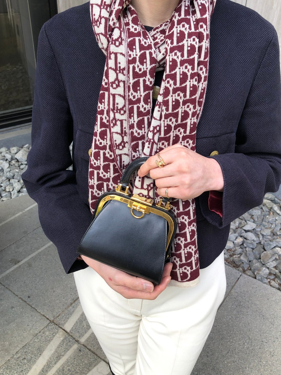 【VintageShop solo 日本直送中古包专卖店】Christian Dior 经典翻盖侧背包 黑色皮革 迷你包 2way 压扣式 vintage hrxzwn - 侧背包/斜挎包 - 真皮 黑色
