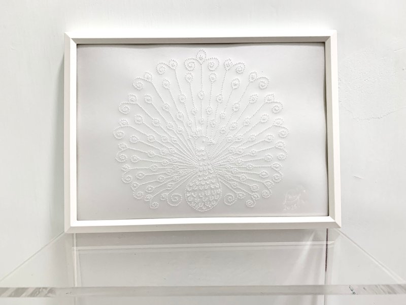 White Peacock (Tactile Art)(原作) - 海报/装饰画/版画 - 其他材质 白色