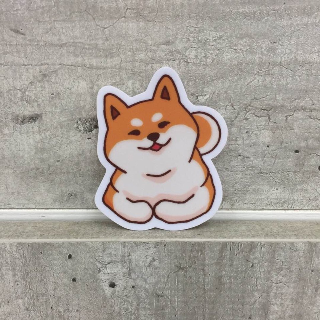 柴犬日常招牌笑脸中型防水贴纸 SM0072 - 贴纸 - 纸 多色