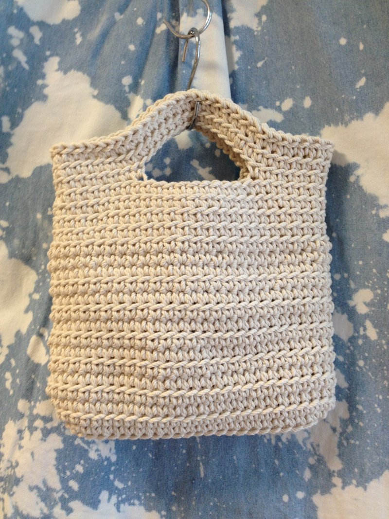 chokdee|原棉轻便小提袋\凉夏天然素材 - 手提包/手提袋 - 棉．麻 白色