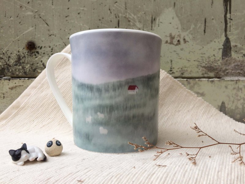 骨瓷马克杯- 迷雾草原 - 咖啡杯/马克杯 - 瓷 银色