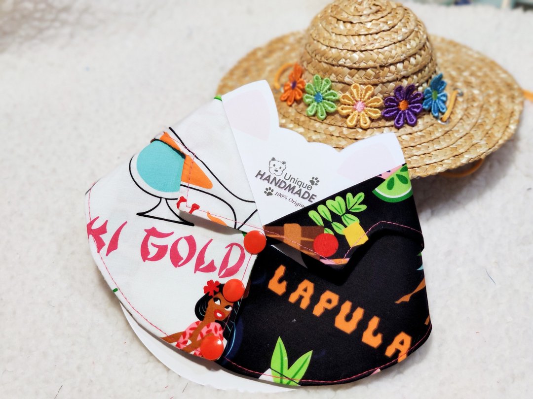 Summer Aloha 夏老威恤衫造型颈饰 宠物 猫犬 狗狗 颈项 collar - 衣/帽 - 棉．麻 红色