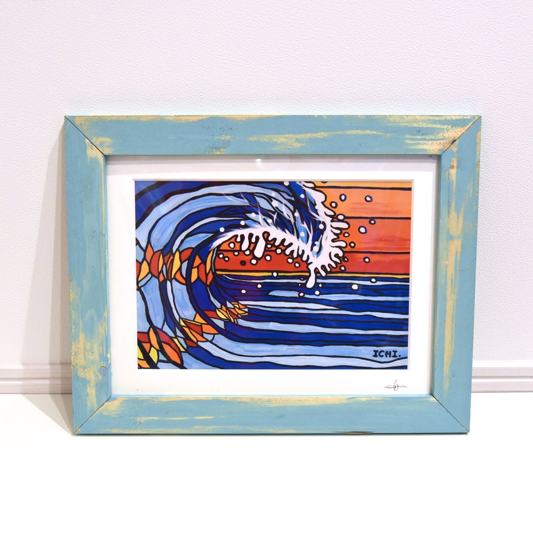 art wood frame painting antique hawaii colorful - 海报/装饰画/版画 - 木头 咖啡色