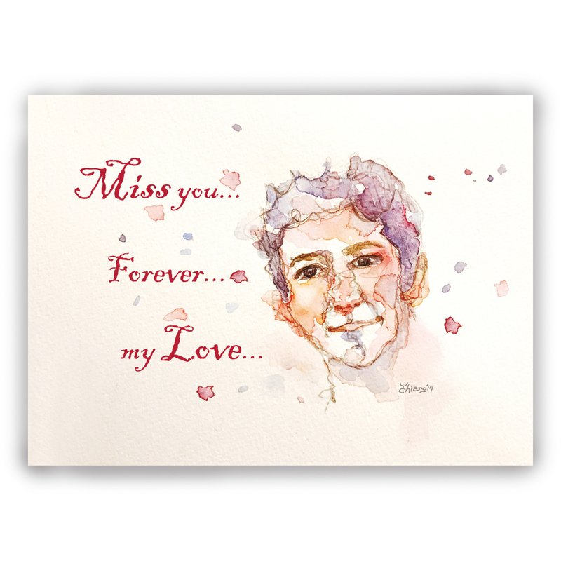 手绘插画想念卡/万用卡/明信片/卡片/插画卡--思念 - 卡片/明信片 - 纸 