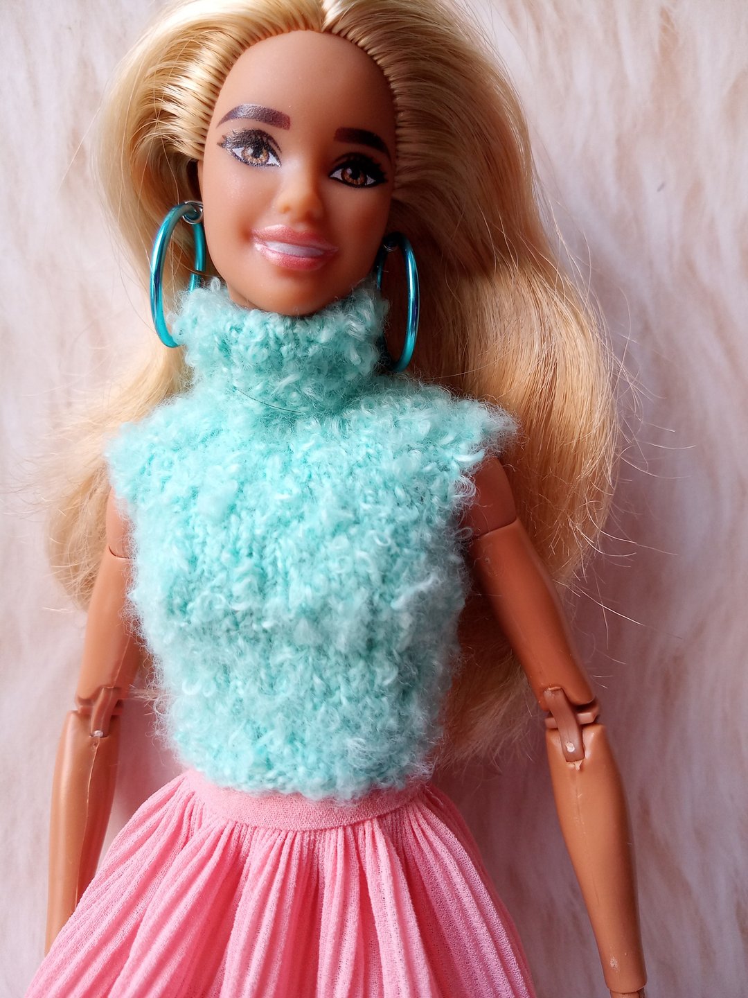 Top mint color outfit for Barbie MTM doll Fashion Royalty Poppy and Dolls 1/6 - 玩具/玩偶 - 聚酯纤维 蓝色