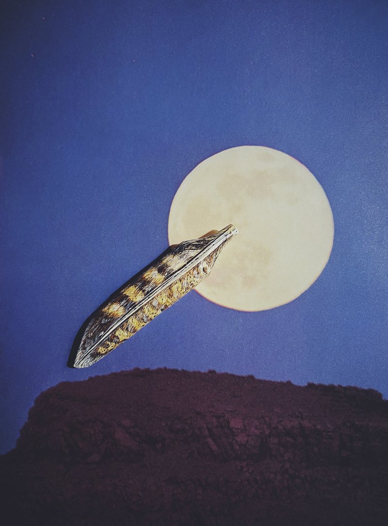 木刻手绘坠饰 - 羽毛 - 其他 - 木头 黄色