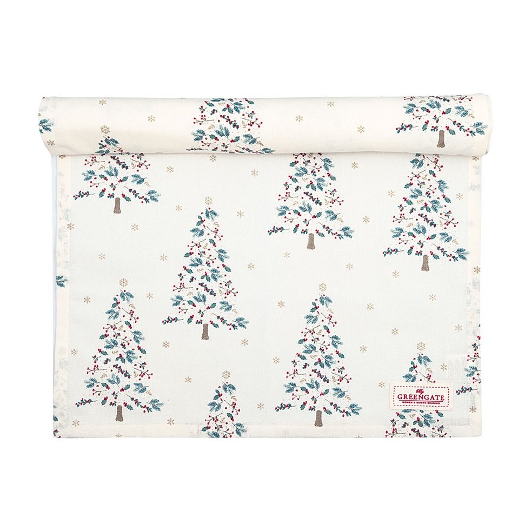【新品】丹麦GreenGate Lucie xmas white 桌旗 - 餐垫/桌巾 - 棉 