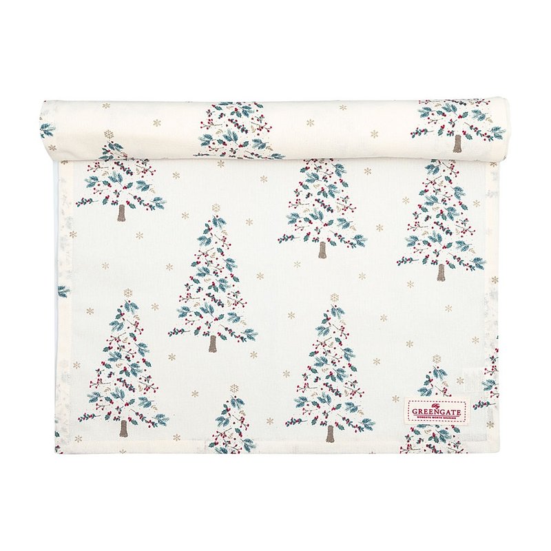 【新品】丹麦GreenGate Lucie xmas white 桌旗 - 餐垫/桌巾 - 棉．麻 