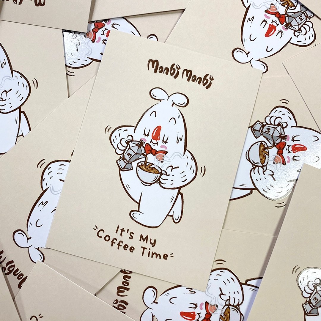 Monbi - It's My Coffee Time 明信片 - 卡片/明信片 - 纸 卡其色