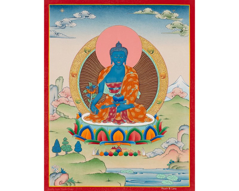 药师佛唐卡画作 - 墙贴/壁贴 - 其他材质 多色