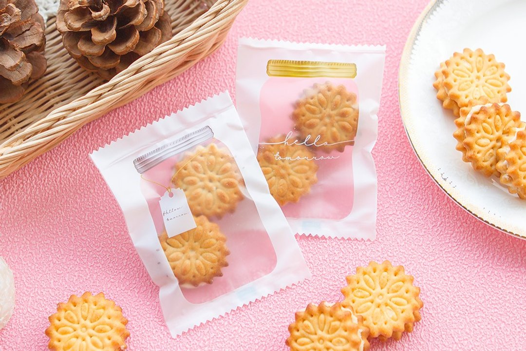 创意饼干 梅森瓶图案封口袋 小柠檬夹心饼干 2个入 婚礼小物 零食 - 零食/点心 - 新鲜食材 黄色