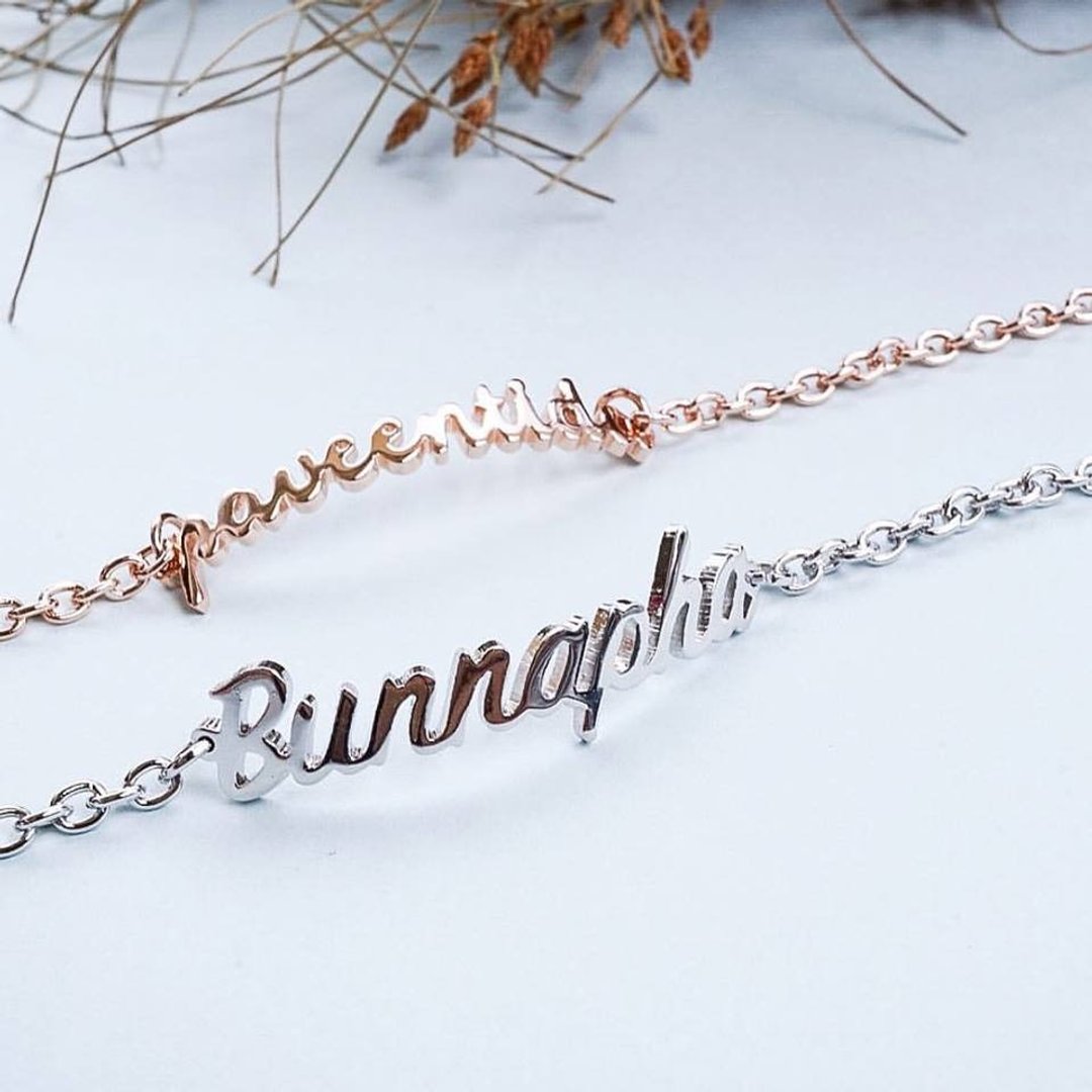 alphabet bracelet made to order - 手链/手环 - 其他金属 橘色