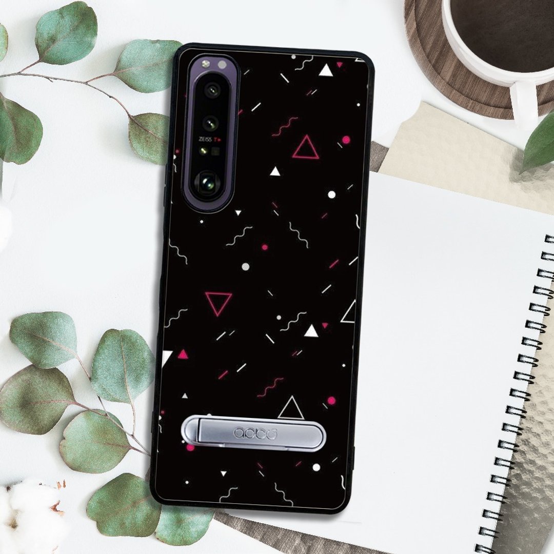 Sony Xperia 1 IV 减震立架手机壳-几何-三角 - 手机壳/手机套 - 其他材质 多色