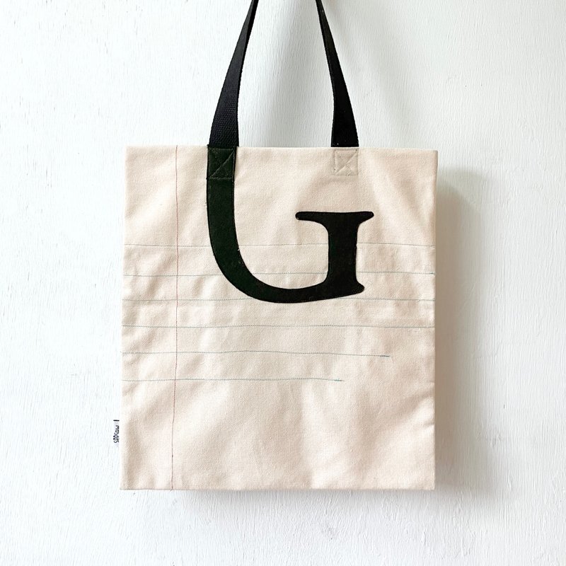 缝线单行簿, 厚帆布布袋, G, 全人手制Tote Bag - 手提包/手提袋 - 其他材质 金色