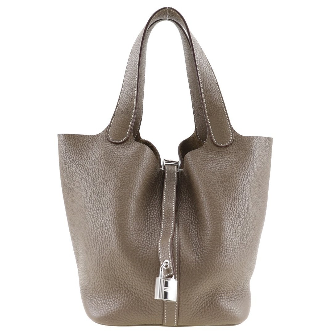 【日本直送】爱马仕 HERMES Picotin Lock MM 手提包 Taurillon Clemence 牛皮 Etoupe 灰褐色 银色五金 T 女仕【二手】 - 手提包/手提袋 - 真皮 咖啡色
