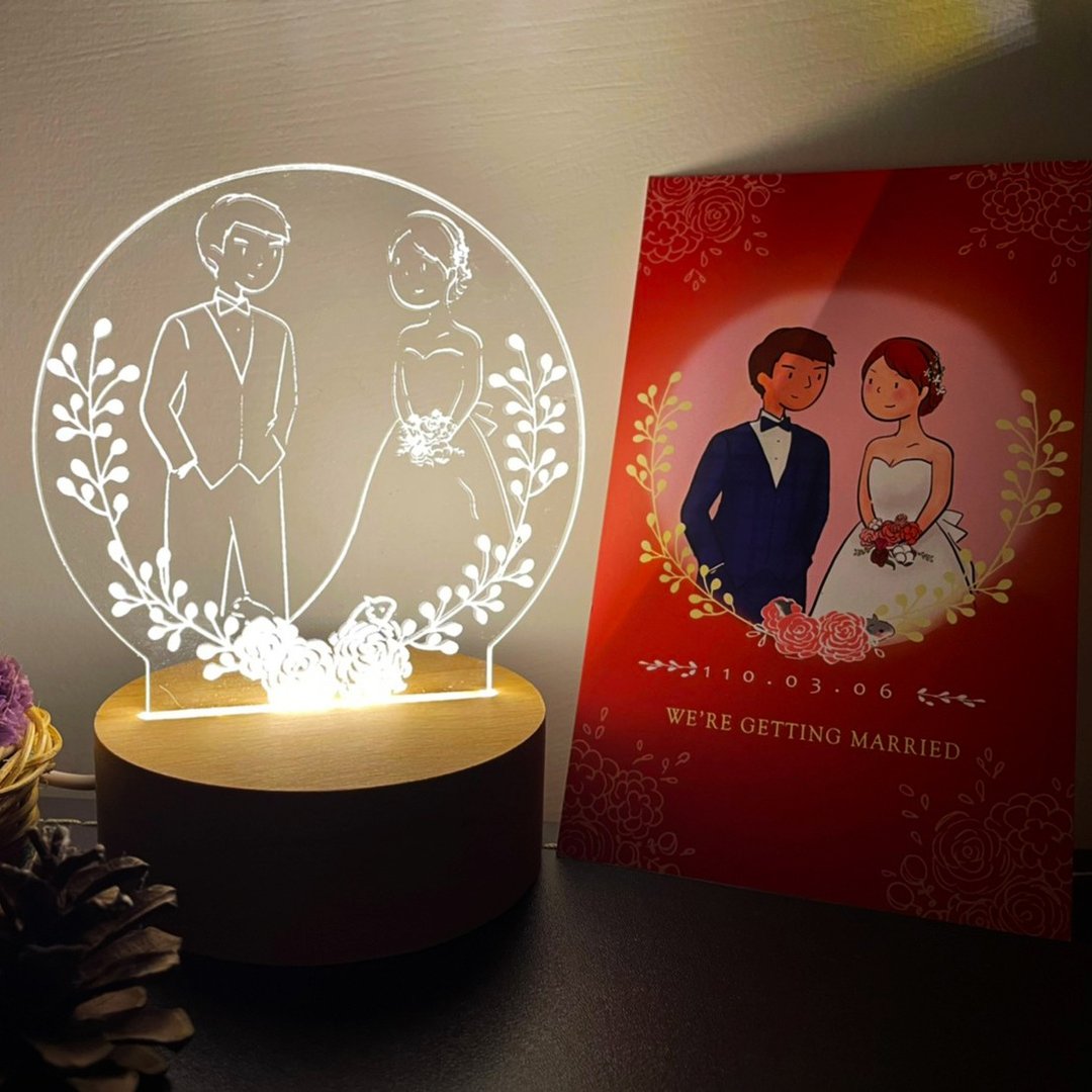 定制化小夜灯/线条风婚礼小物公司赠品尾牙礼物宠物灯LED压克力灯 - 灯具/灯饰 - 其他材质 
