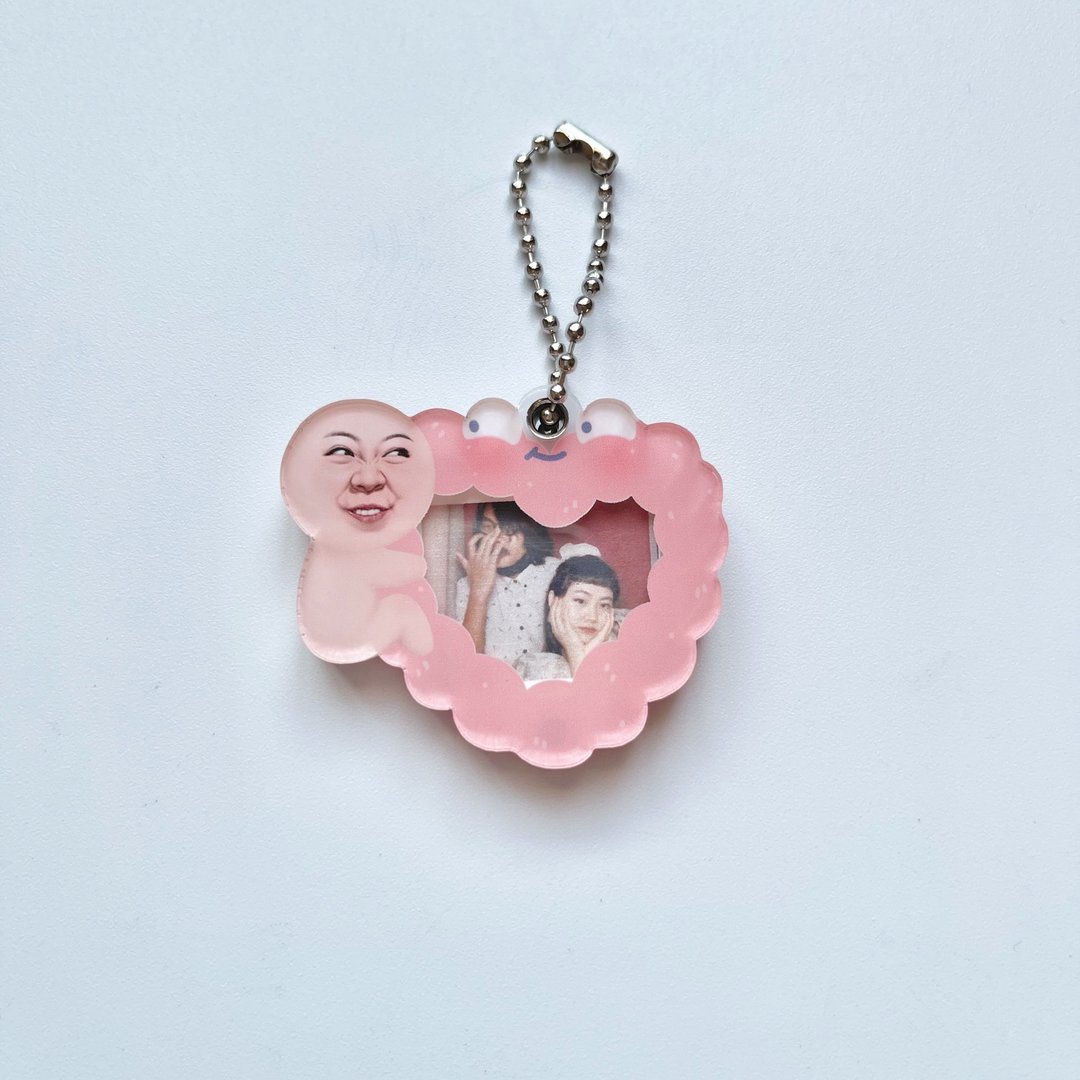 FRAME KEYRING :: Heart with Funny face - 吊饰 - 压克力 