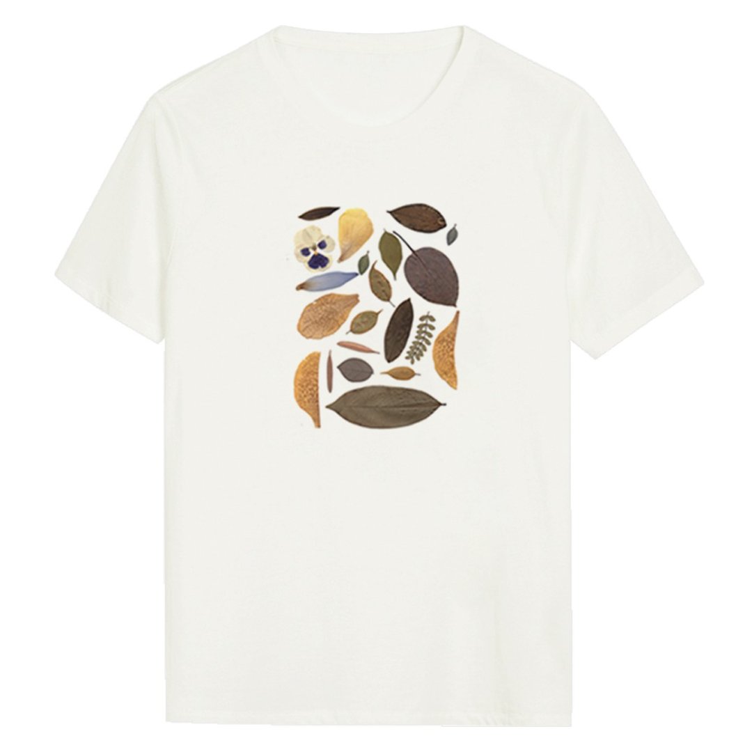 落叶 男女同款 约翰彩虹 基本款T-shirt  情侣装礼物 白色短袖T恤 - 男装上衣/T 恤 - 棉．麻 白色