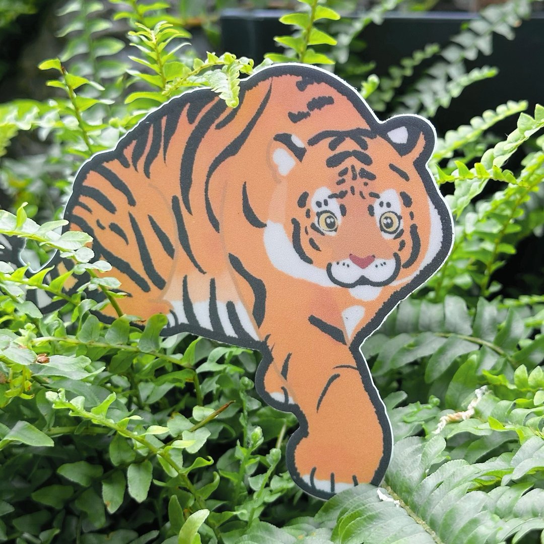 老虎 雾面PVC贴纸 大张 安全帽贴纸笔电贴纸机车贴纸行李箱贴纸 - 贴纸 - 纸 