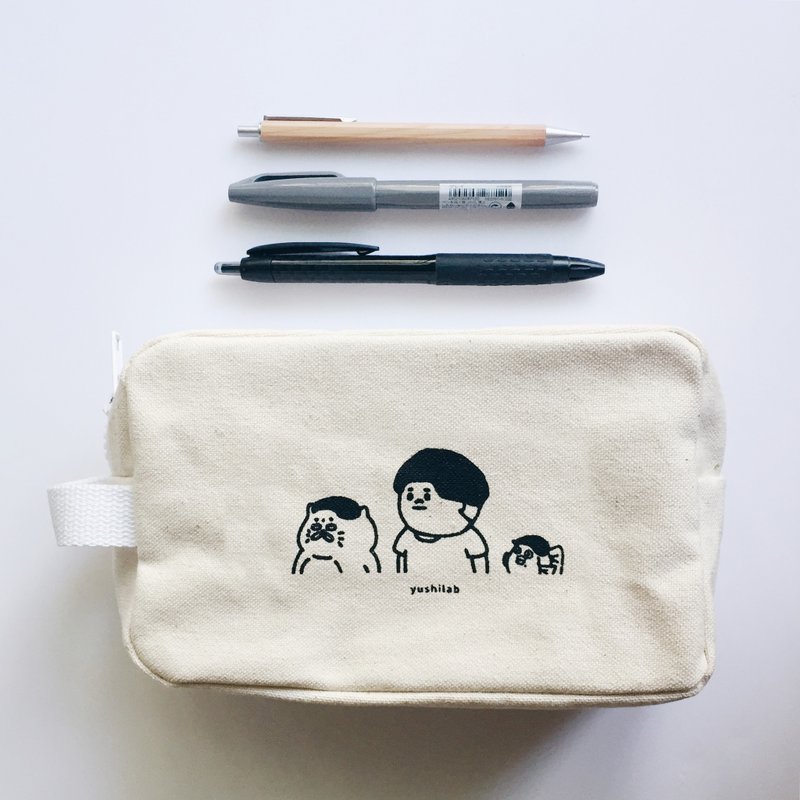 同乐款 拉链收纳包 化妆包 笔袋 - 化妆包/杂物包 - 棉．麻 