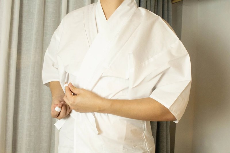 四色-男士纯棉襦袢 附领芯 / 和服内着/ 透气和服内衣/ 清爽穿搭 - 其他 - 棉．麻 白色