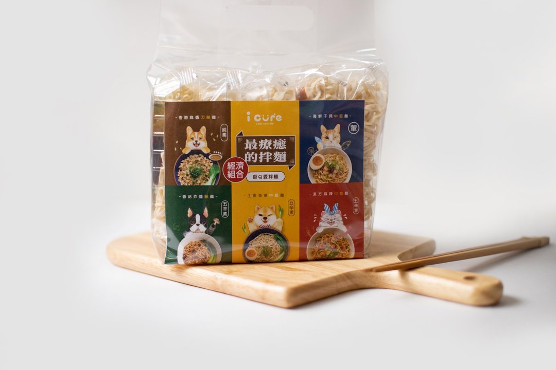 香Q爱拌面-经济组合包 (五种口味一组) - 面/面线/米粉 - 新鲜食材 白色