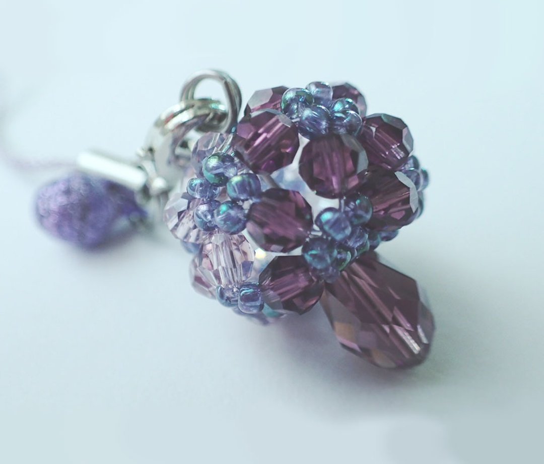 蘑菇, 紫色香菇, 吊饰, SWAROVSKI ELEMENTS(施华洛世奇元素) - 吊饰 - 玻璃 紫色