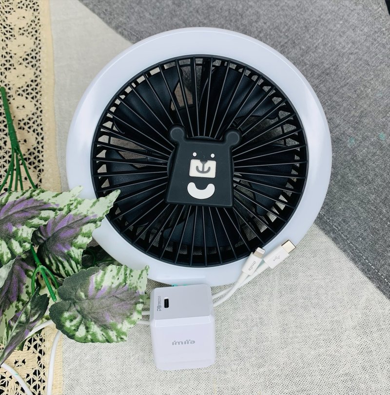 台湾吧联名风扇小夜灯+MFi C-Lightning2米+30W PD - 电扇 - 塑料 黑色