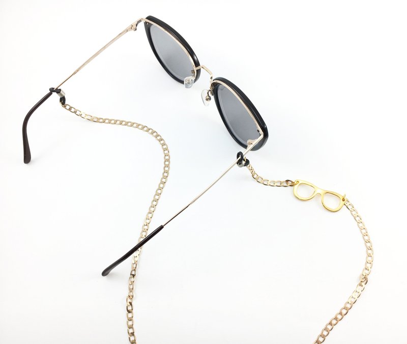 Gold eyeglasses chains ( Eyeglasses-shape pendant ) - 眼镜/眼镜框 - 其他金属 金色