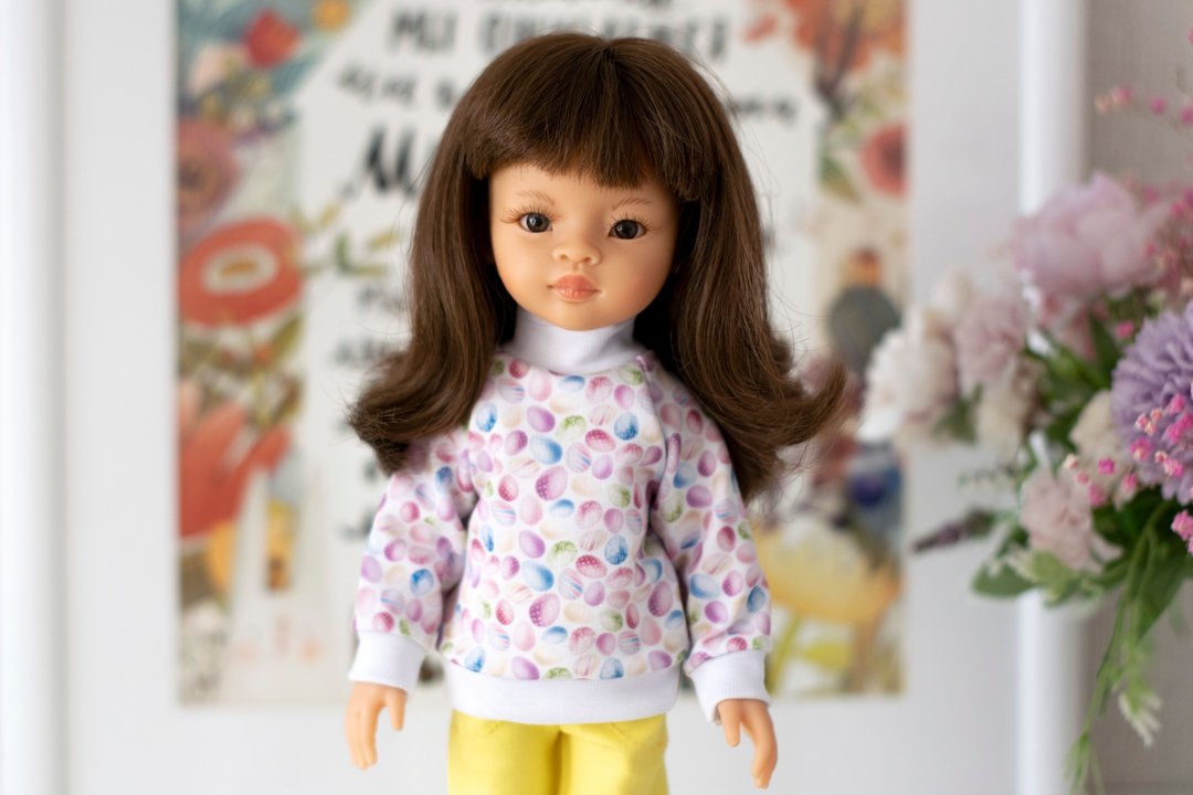 Easter sweatshirt for 13 inch dolls Paola Reina, Siblies RRFF, Little Darling - 玩偶/公仔 - 棉．麻 多色