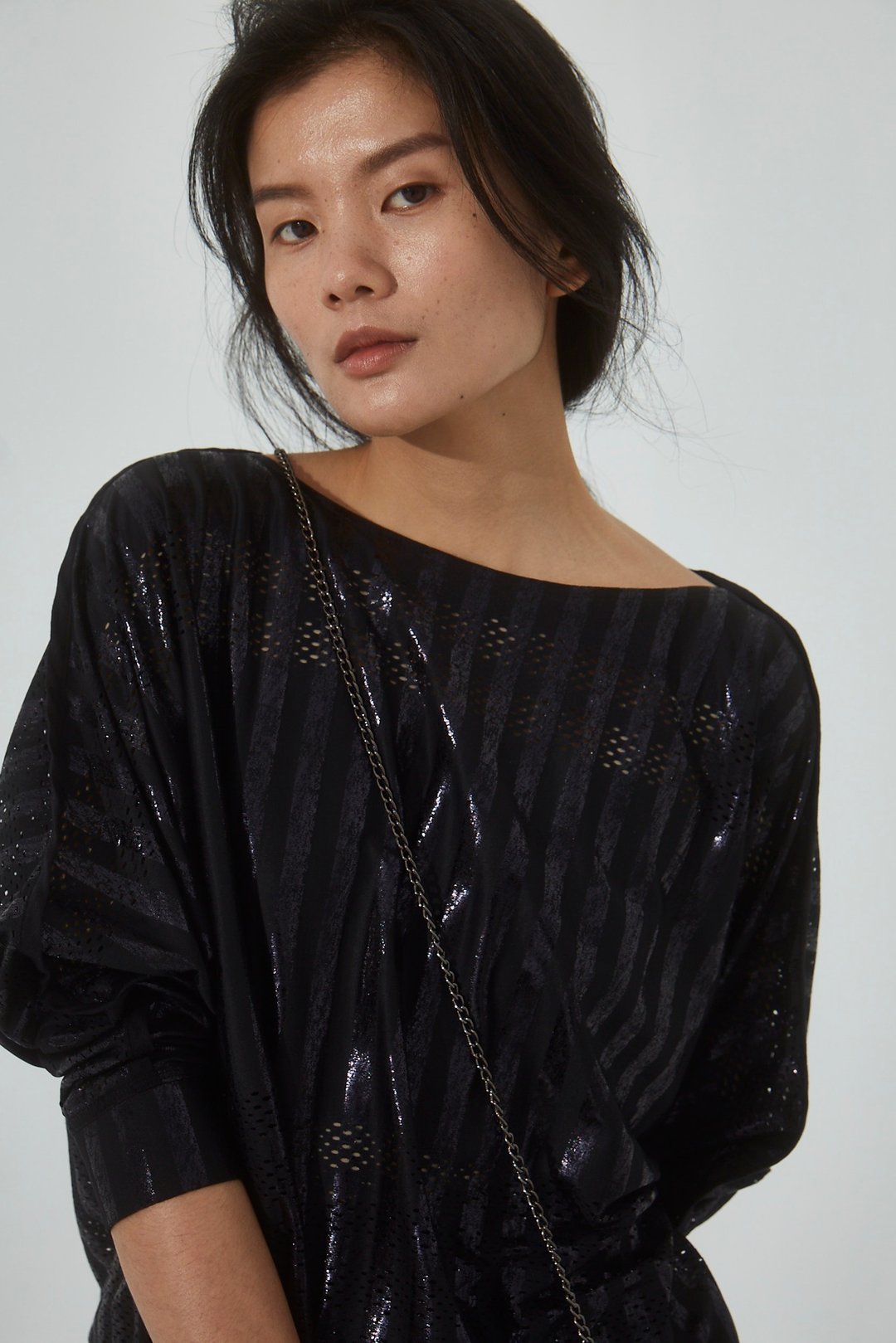UUIN _ 陶瓷膜船领上衣 - 女装上衣 - 聚酯纤维 黑色